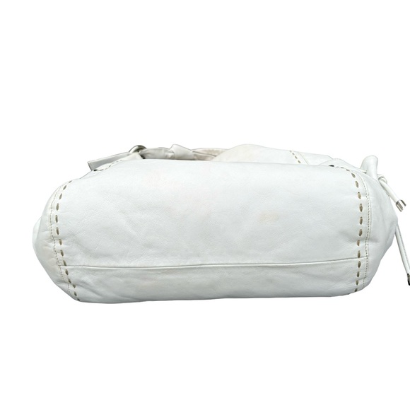 Francesco Biasia Large White Leather Hobo Bag Italian Shoulder Bag Womens - Picture 12 of 17